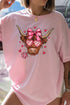 Full Of Love Highland Cow Short Sleeve Relaxed Fit T-Shirt