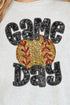 Game Day Softball Faux Sequin Transfer Short Sleeve Relaxed Fit T-Shirt