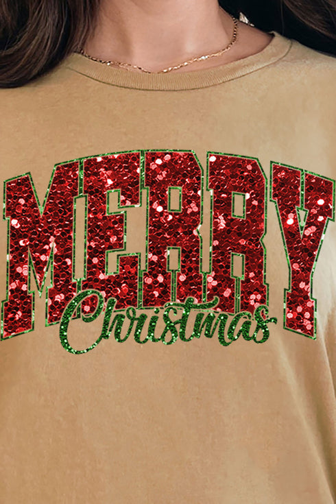 Glitz Merry Christmas Short Sleeve Relaxed Fit T-Shirt