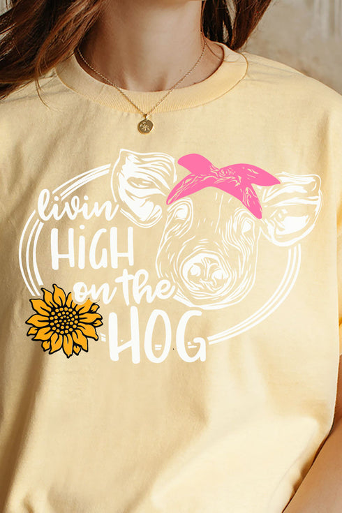 High On The Hog Short Sleeve Relaxed Fit T-Shirt