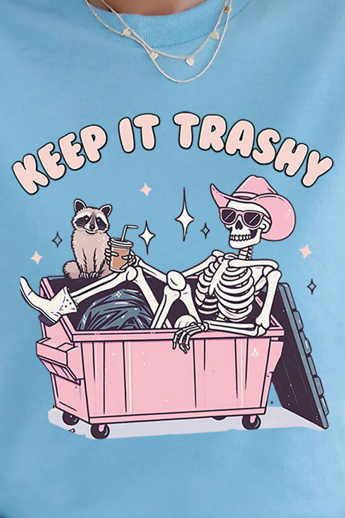 Keep It Trashy Skeleton Short Sleeve Relaxed Fit T-Shirt
