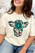 Leopard Concho Cow Short Sleeve Relaxed Fit T-Shirt