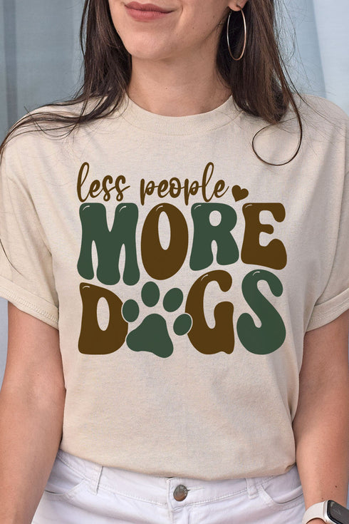 Less People More Dogs Short Sleeve Relaxed Fit T-Shirt