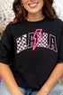 Neon Lightning Bolt Checkered Mama Short Sleeve Relaxed Fit T-Shirt