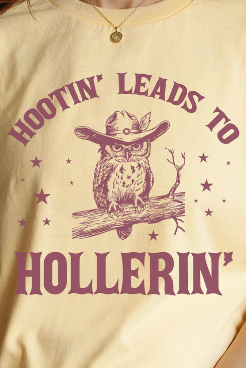 Owl Hootin' Leads To Hollerin' Short Sleeve Relaxed Fit T-Shirt