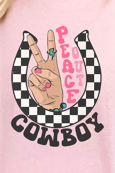 Peace Out Cowboy Short Sleeve Relaxed Fit T-Shirt