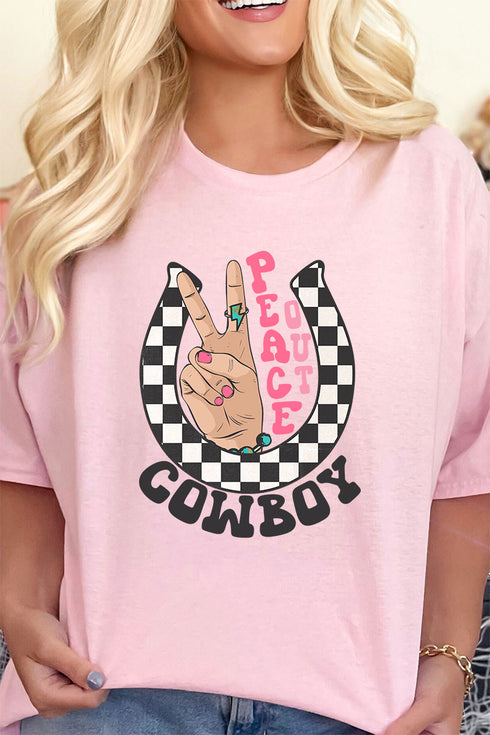 Peace Out Cowboy Short Sleeve Relaxed Fit T-Shirt