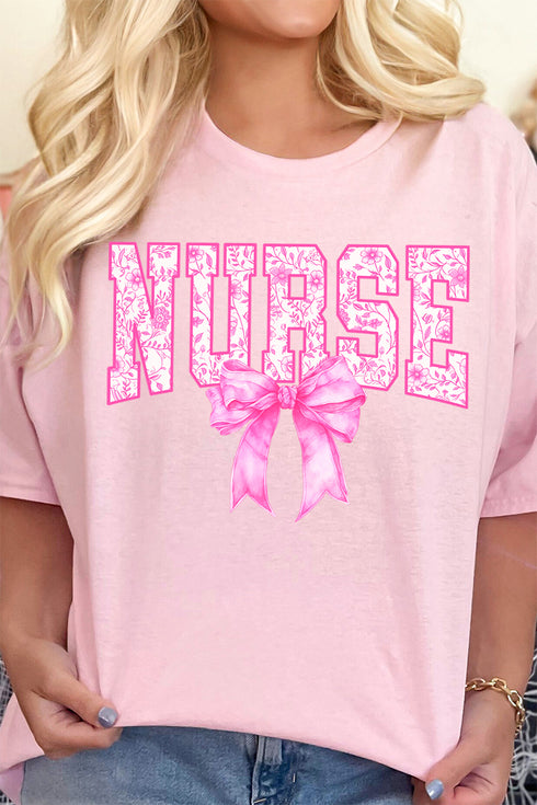 Pink Chinoiserie Nurse Short Sleeve Relaxed Fit T-Shirt