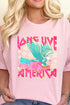 Pink Long Live America Short Sleeve Relaxed Fit T-Shirt