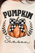 Pumpkin Season Checkered Bow Short Sleeve Relaxed Fit T-Shirt