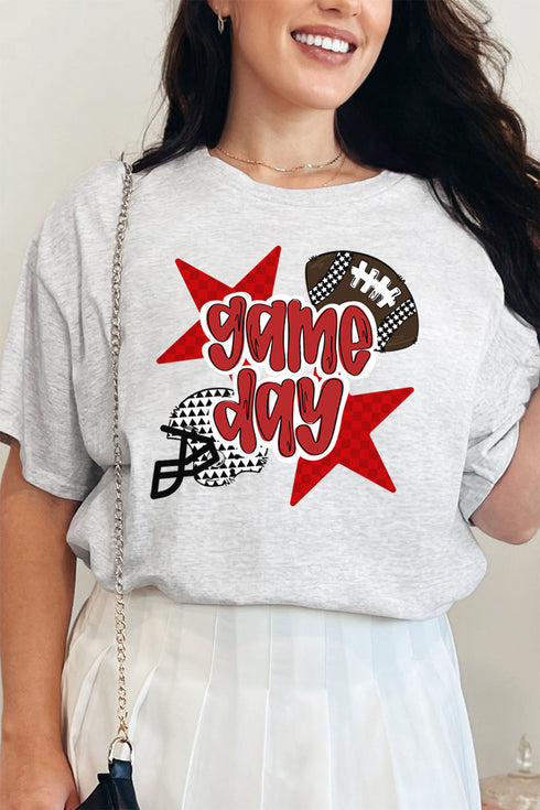 Red Football Fever Short Sleeve Relaxed Fit T-Shirt