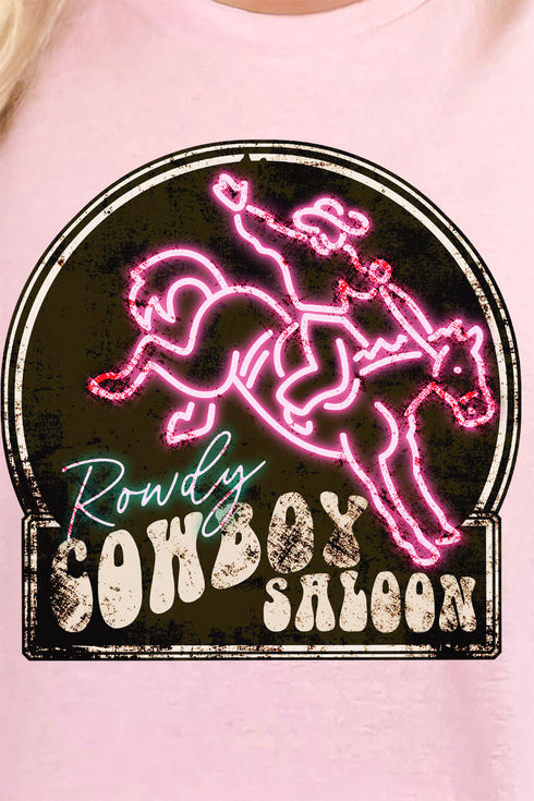 Rowdy Cowboy Saloon Short Sleeve Relaxed Fit T-Shirt