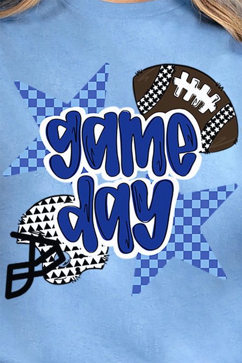 Blue Football Fever Short Sleeve Relaxed Fit T-Shirt