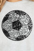Soccer Faux Sequin Transfer Short Sleeve Relaxed Fit T-Shirt