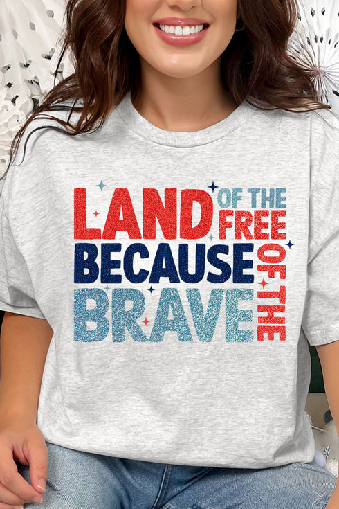 Sparkle Land Of The Free Short Sleeve Relaxed Fit T-Shirt