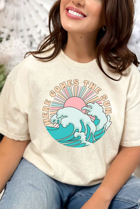 Waves Here Comes The Sun Short Sleeve Relaxed Fit T-Shirt