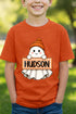 Youth Personalized Gingham Ghost Short Sleeve Relaxed Fit T-Shirt *Enter Kid's Name