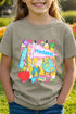 Youth Personalized School Day Sketches Short Sleeve Relaxed Fit T-Shirt *Enter Kid's Name
