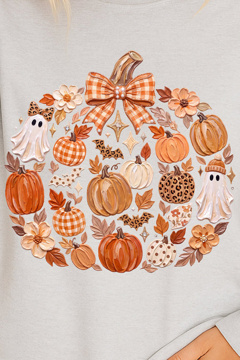 Pumpkin Patch Palette Heavy Cotton Long Sleeve Adult T-Shirt