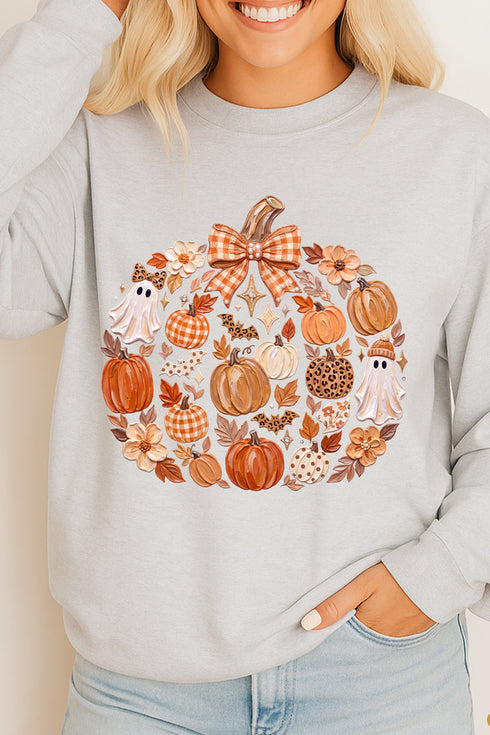 Pumpkin Patch Palette Heavy Cotton Long Sleeve Adult T-Shirt