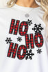 Faux Embroidery Ho Ho Ho Transfer Heavy Cotton Long Sleeve Adult T-Shirt