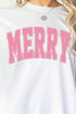 Merry Varsity Pink Heavy Cotton Long Sleeve Adult T-Shirt
