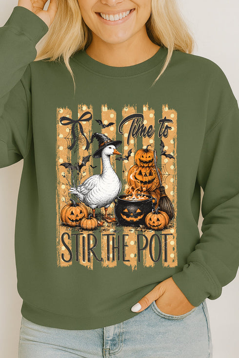 Stir The Pot Goose Heavy Cotton Long Sleeve Adult T-Shirt