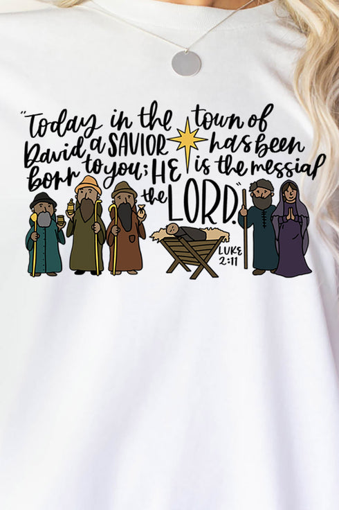 Nativity Doodle Heavy Cotton Long Sleeve Adult T-Shirt