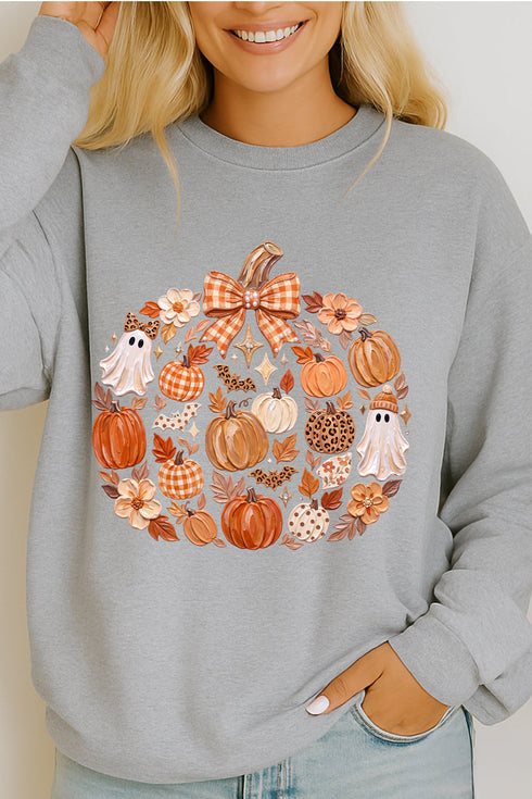 Pumpkin Patch Palette Heavy Cotton Long Sleeve Adult T-Shirt