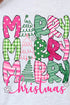 Green And Pink Merry Christmas Heavy Cotton Long Sleeve Adult T-Shirt
