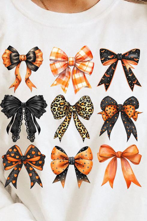 Halloween Coquette Bows Heavy Cotton Long Sleeve Adult T-Shirt