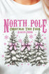 Pink North Pole Christmas Tree Farm Heavy Cotton Long Sleeve Adult T-Shirt