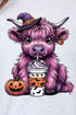 Purple Highland Halloween Heavy Cotton Long Sleeve Adult T-Shirt