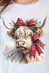 Holiday Highland Cow Heavy Cotton Long Sleeve Adult T-Shirt