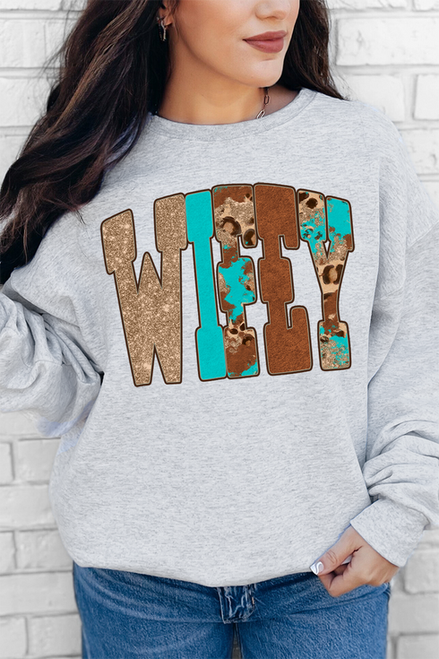 Leopard Love Wifey Unisex NuBlend Crew Sweatshirt