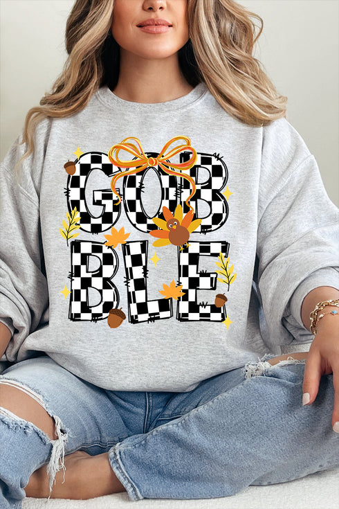 Checkered Gobble Coquette Unisex NuBlend Crew Sweatshirt