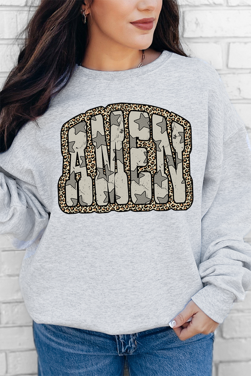 Leopard Star Amen Unisex NuBlend Crew Sweatshirt