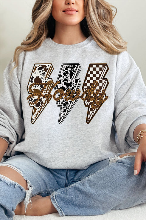 Roping Howdy Lightning Bolt Unisex NuBlend Crew Sweatshirt