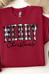 Black And White Buffalo Plaid Merry Christmas Unisex NuBlend Crew Sweatshirt