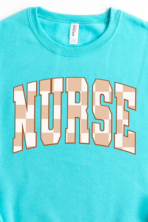 Checkerboard Nurse Unisex NuBlend Crew Sweatshirt