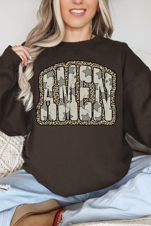 Leopard Star Amen Unisex NuBlend Crew Sweatshirt