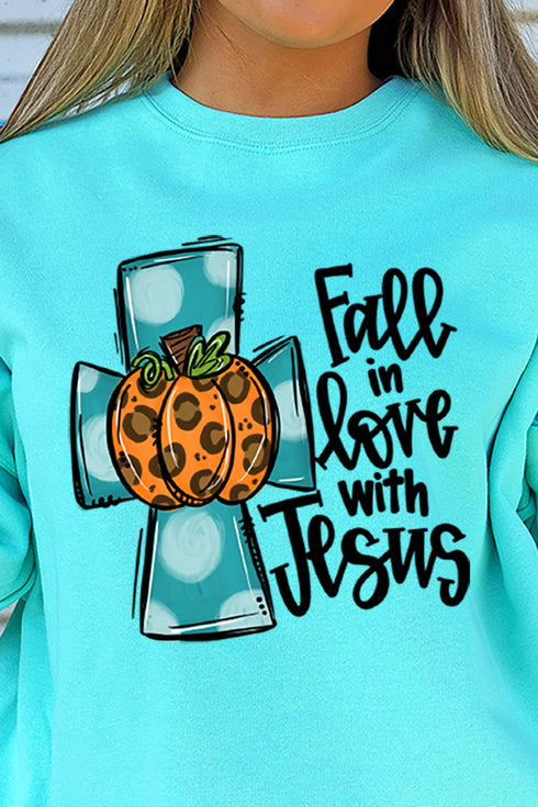 Fall In Love With Jesus Unisex NuBlend Crew Sweatshirt