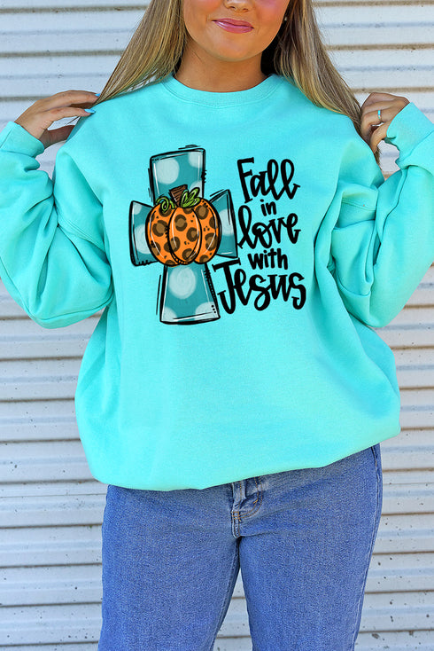 Fall In Love With Jesus Unisex NuBlend Crew Sweatshirt
