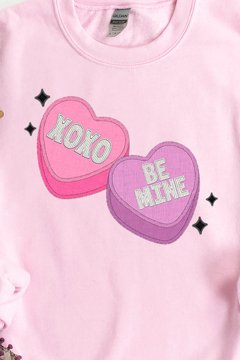 Faux Embroidery Candy Hearts Transfer Unisex NuBlend Crew Sweatshirt
