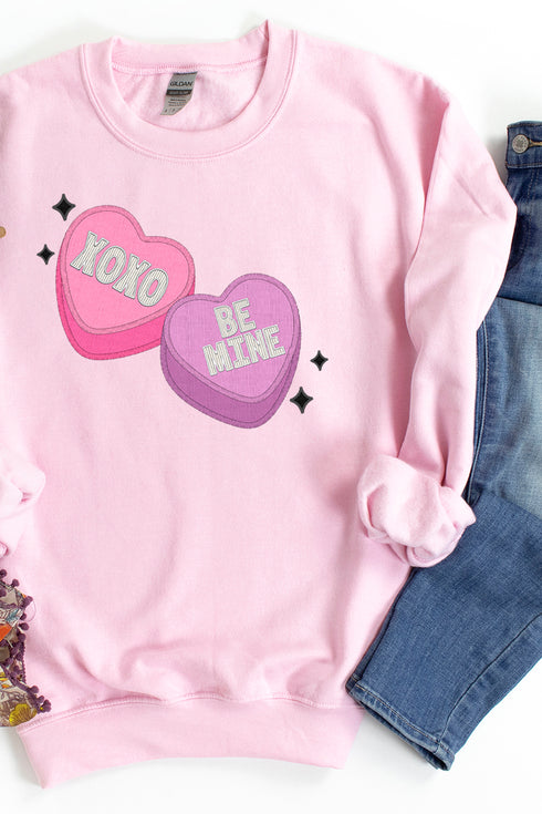 Faux Embroidery Candy Hearts Transfer Unisex NuBlend Crew Sweatshirt
