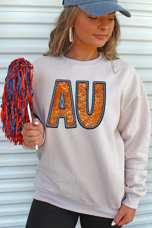 Faux Sequin AU Transfer Unisex NuBlend Crew Sweatshirt