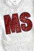 Faux Sequin Maroon MS Transfer Unisex NuBlend Crew Sweatshirt