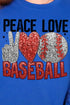 Faux Sequin Peace Love Baseball Transfer Unisex NuBlend Crew Sweatshirt
