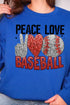 Faux Sequin Peace Love Baseball Transfer Unisex NuBlend Crew Sweatshirt