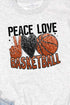 Faux Sequin Peace Love Basketball Transfer Unisex NuBlend Crew Sweatshirt